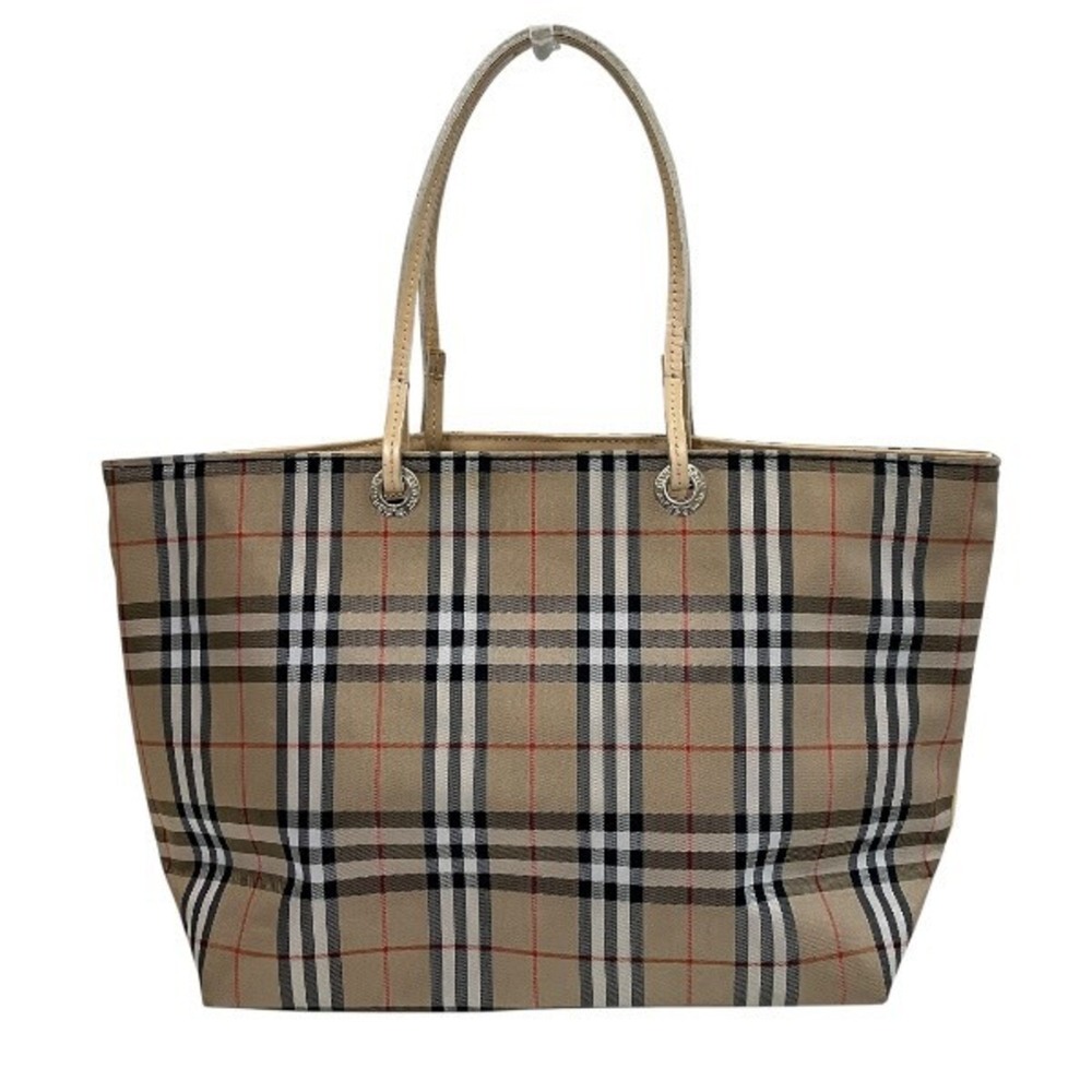 Burberry Nova Check Nylon x Leather Handbag Tote Bag for Women